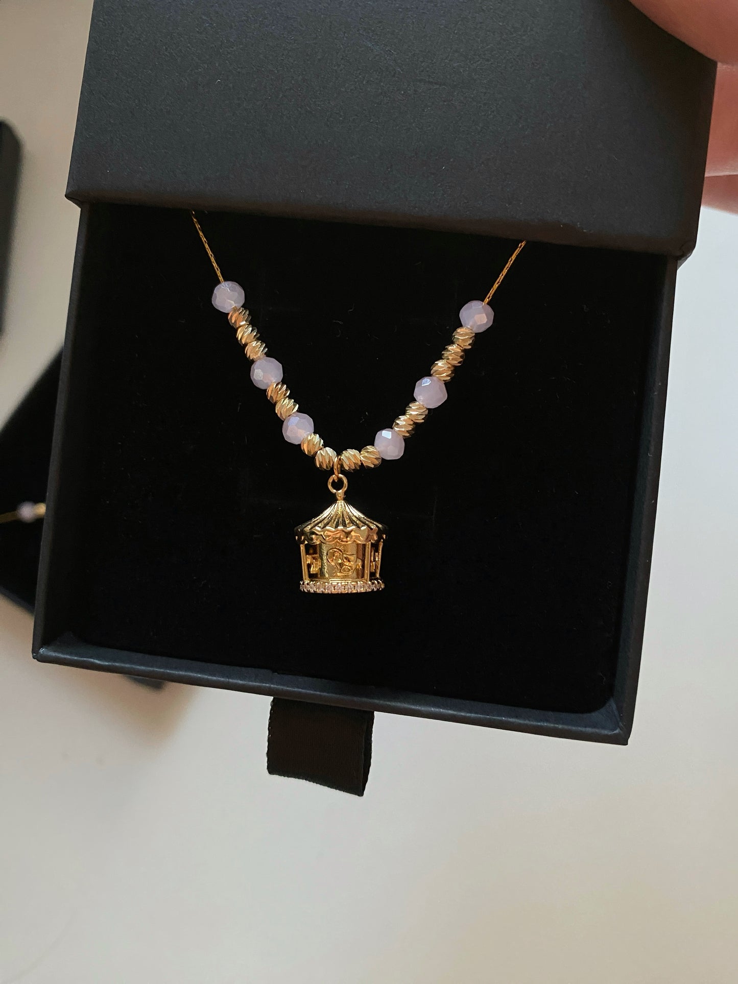 Rose carousel necklace