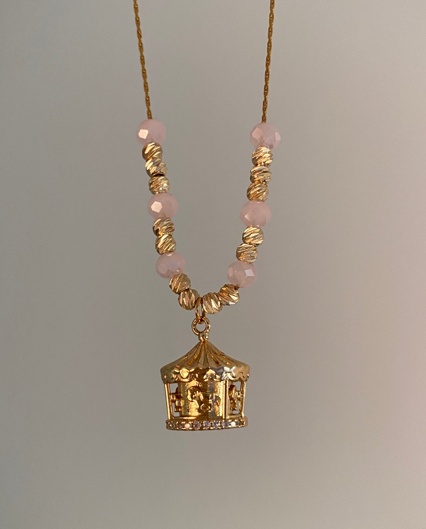 Rose carousel necklace
