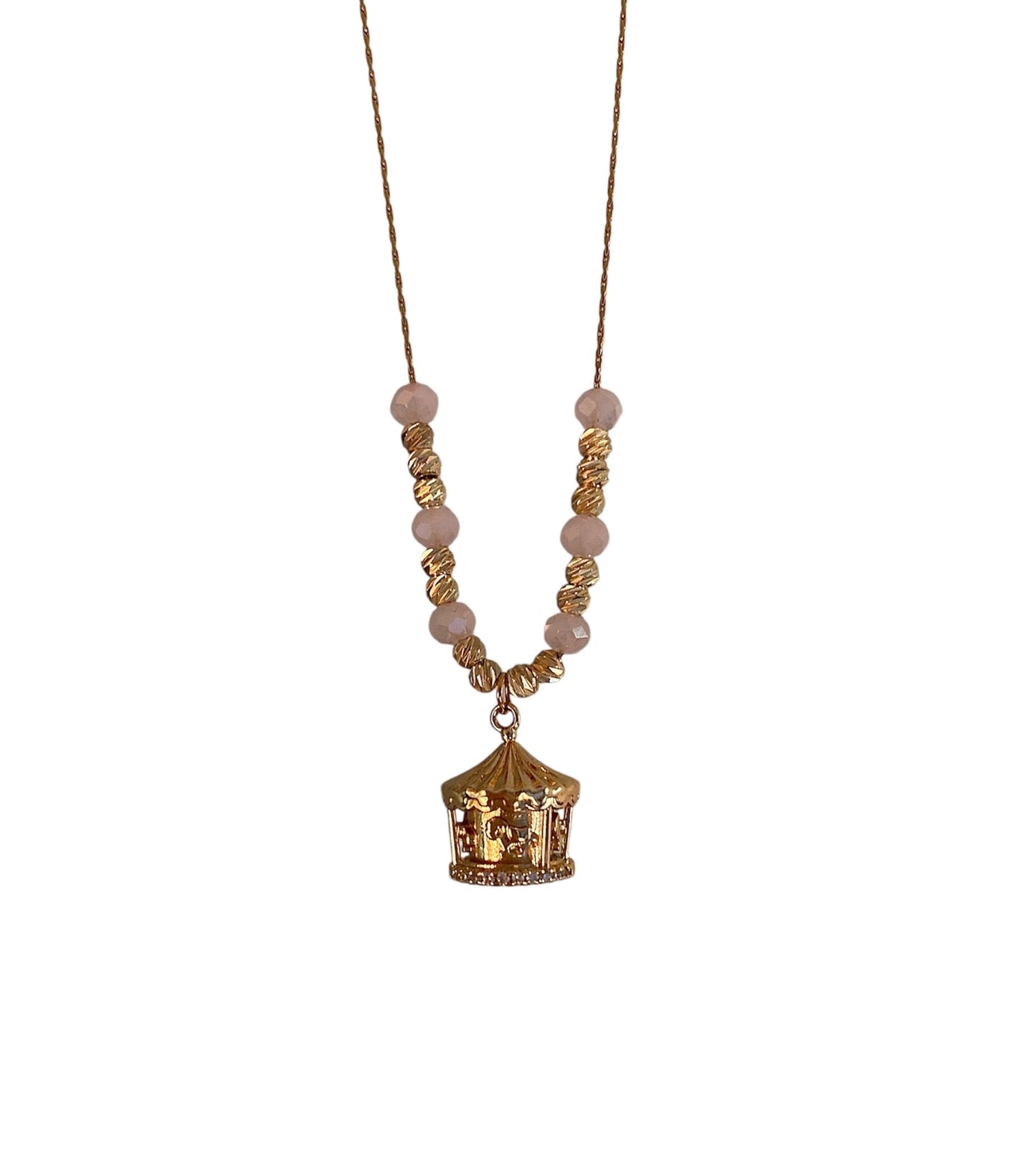 Rose carousel necklace