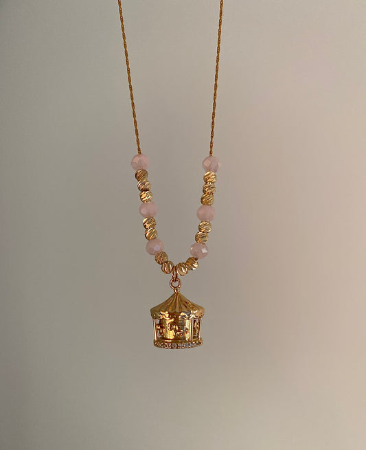 Rose carousel necklace
